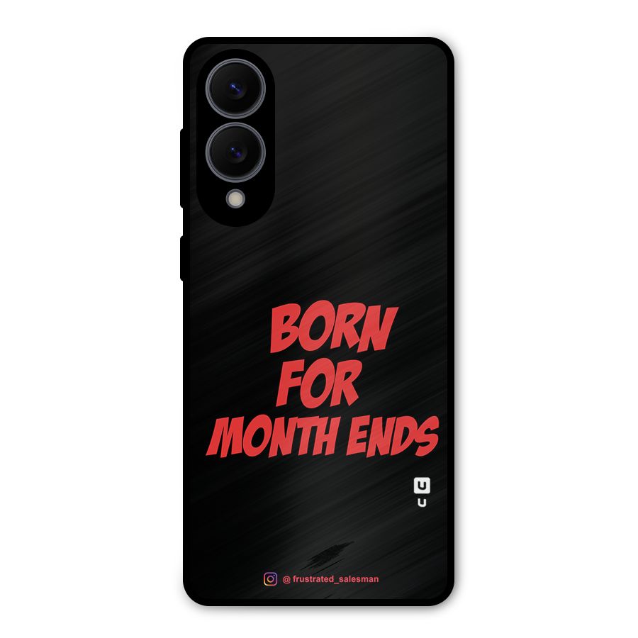 Born for Month Ends Black Metal Back Case for Galaxy S25 Edge