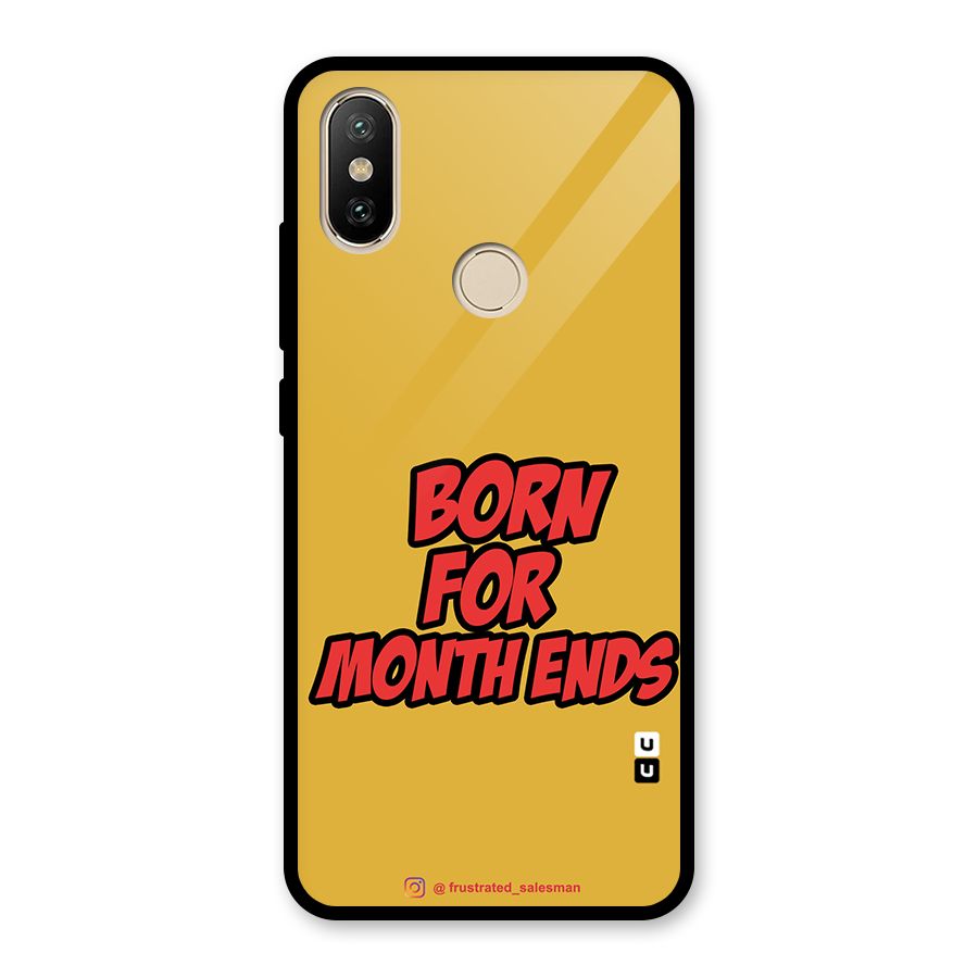 Born for Month Ends Mustard Yellow Glass Back Case for Redmi A2
