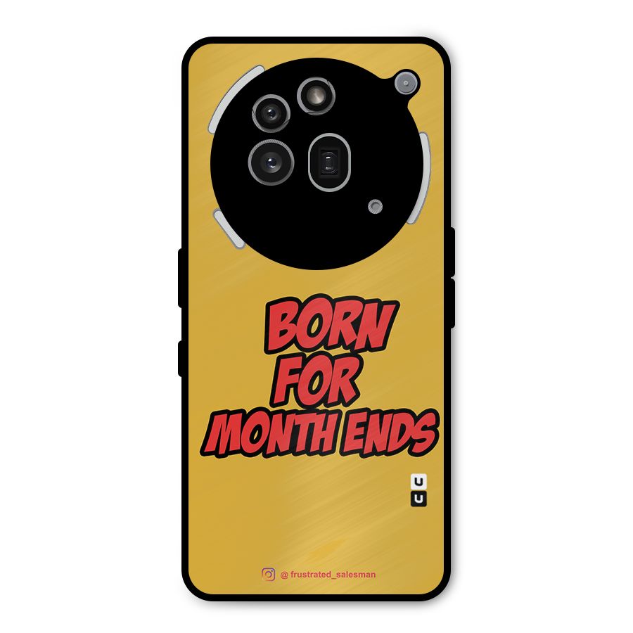 Born for Month Ends Mustard Yellow Metal Back Case for Nothing Phone 3a Pro