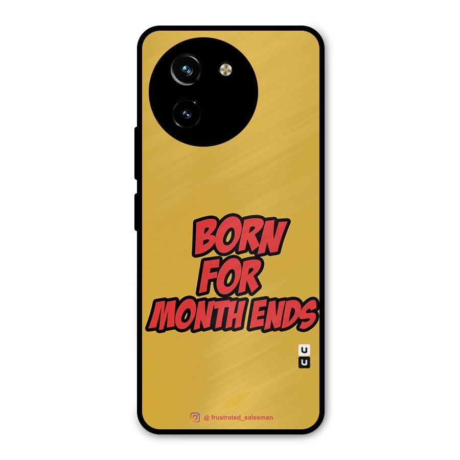 Born for Month Ends Mustard Yellow Metal Back Case for Vivo T3x