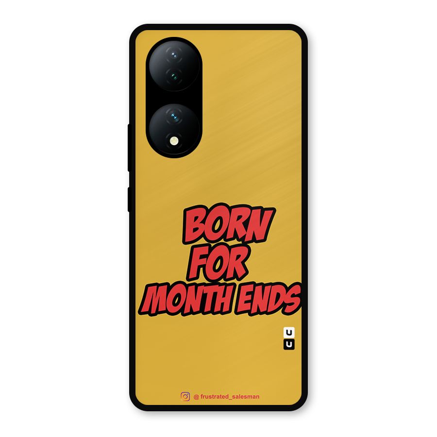 Born for Month Ends Mustard Yellow Metal Back Case for Vivo Y100a