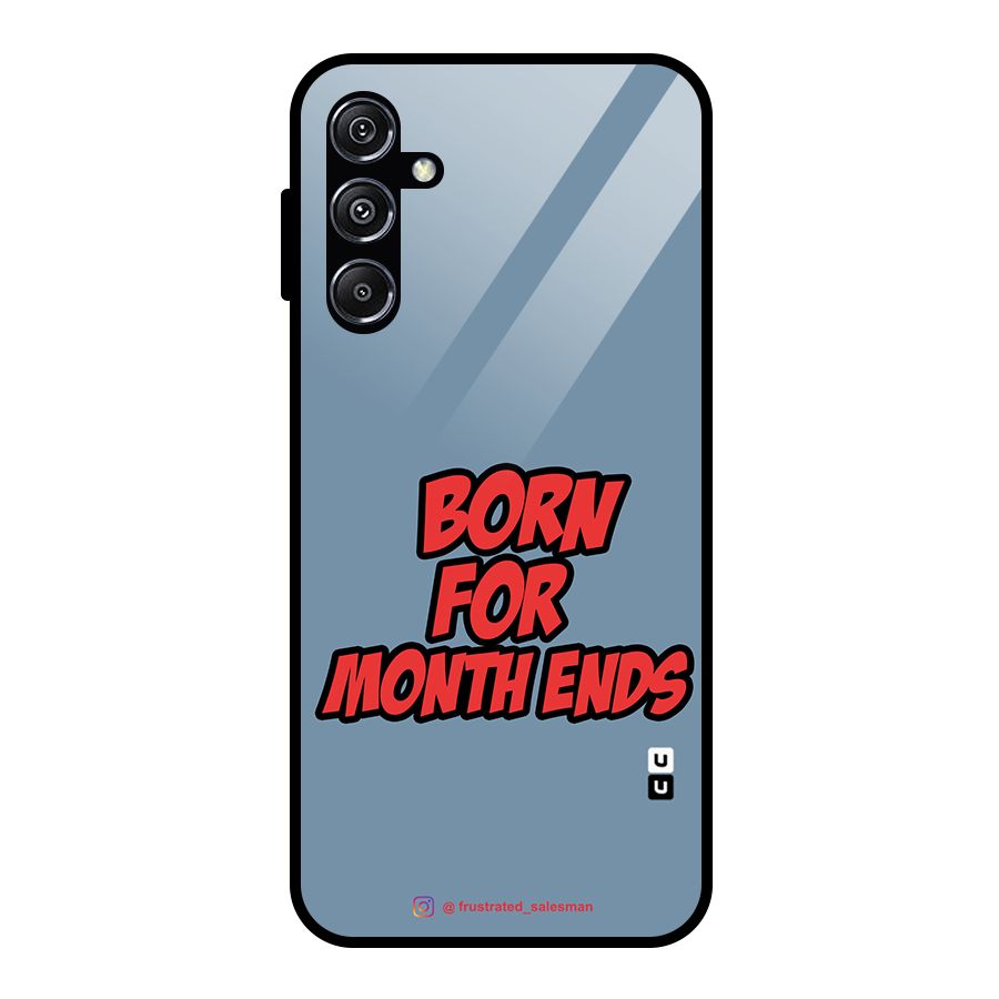 Born for Month Ends SteelBlue Glass Back Case for Galaxy M34 5G