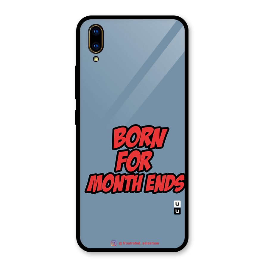 Born for Month Ends SteelBlue Glass Back Case for Vivo V11 Pro