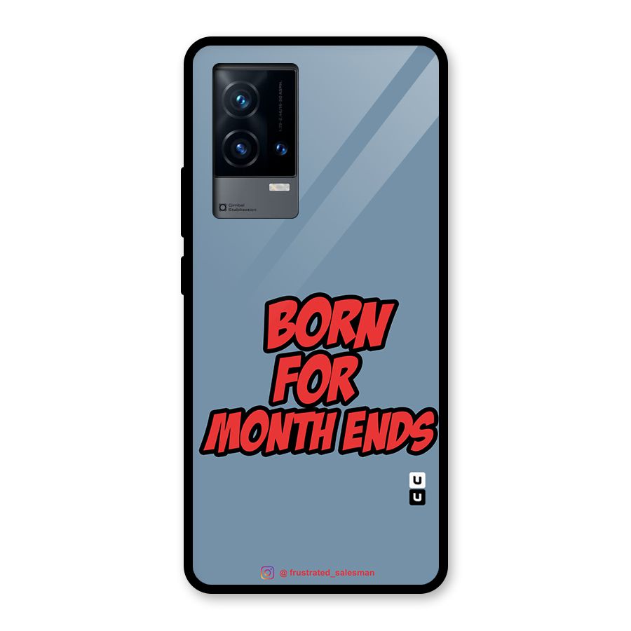 Born for Month Ends SteelBlue Glass Back Case for iQOO 9 5G