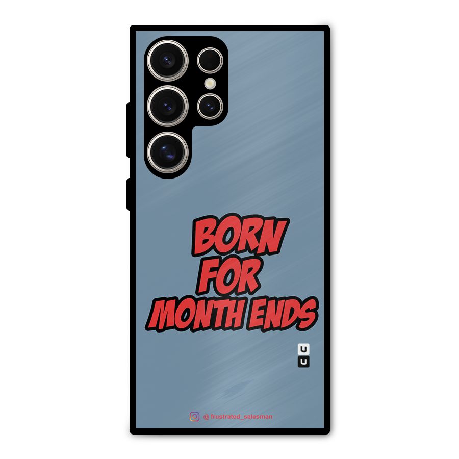 Born for Month Ends SteelBlue Metal Back Case for Galaxy S24 Ultra