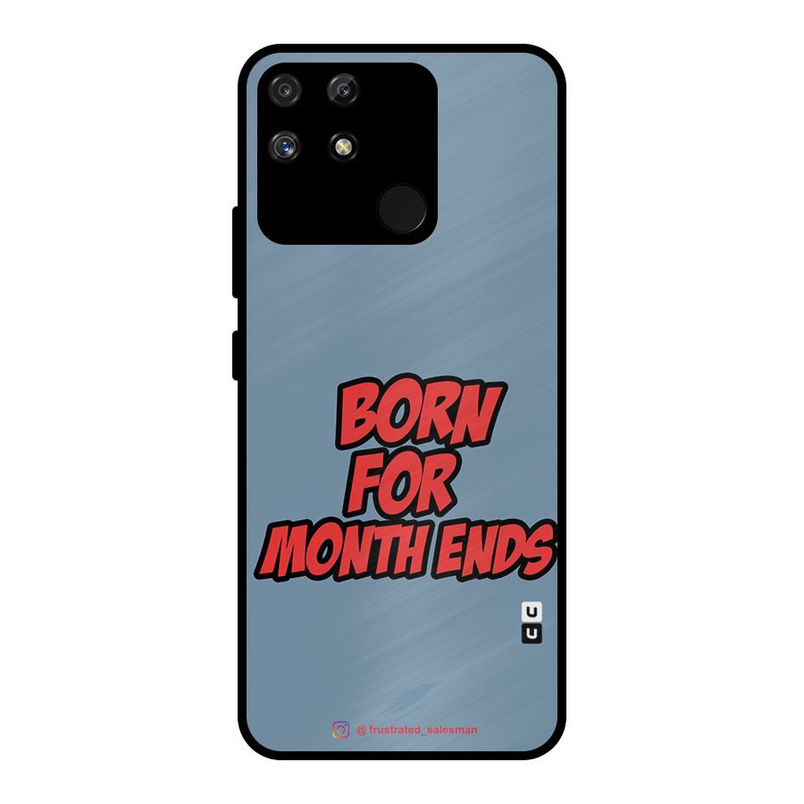 Born for Month Ends SteelBlue Metal Back Case for Realme Narzo 50A