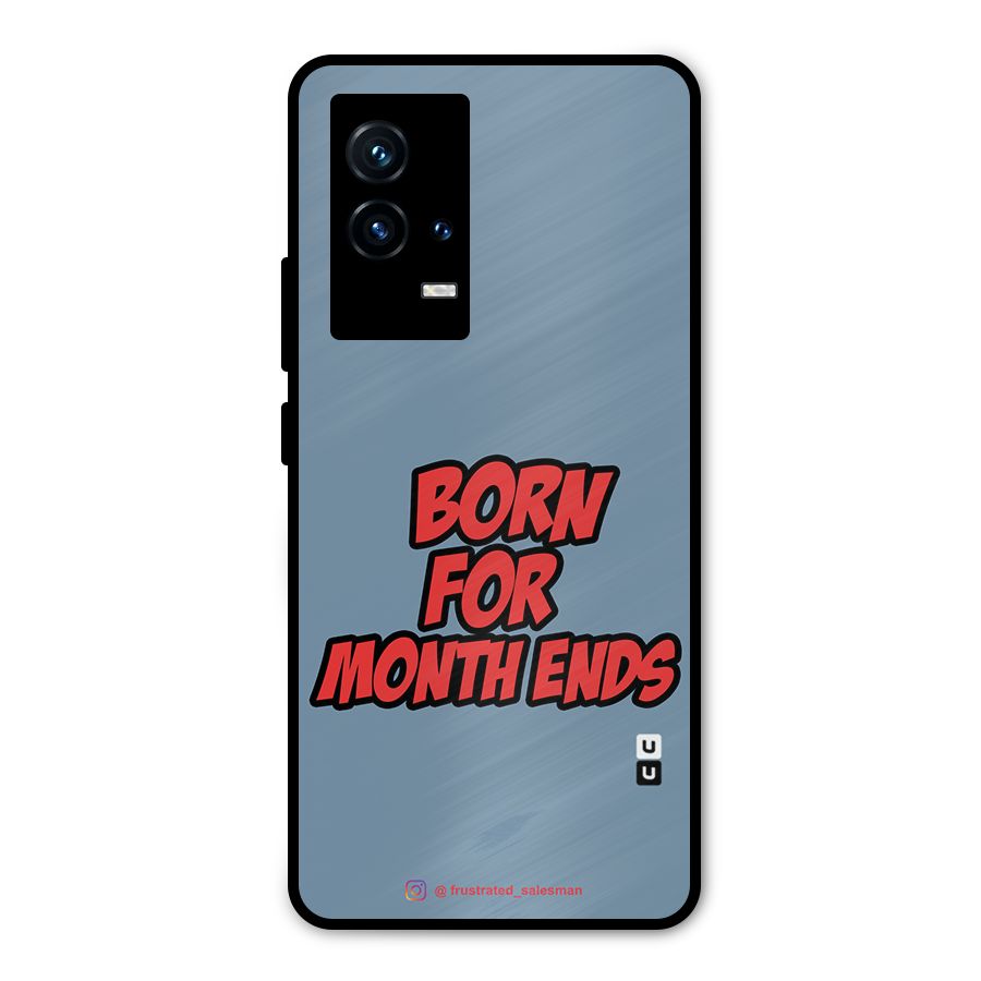 Born for Month Ends SteelBlue Metal Back Case for iQOO 9 5G