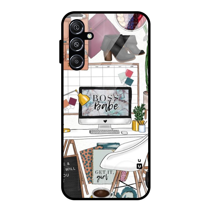 Boss Babe Glass Back Case for Galaxy M34 5G