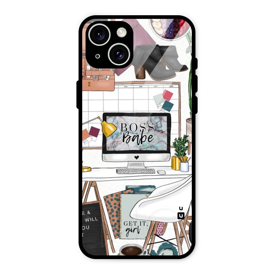 Boss Babe Glass Back Case for iPhone 15 Plus