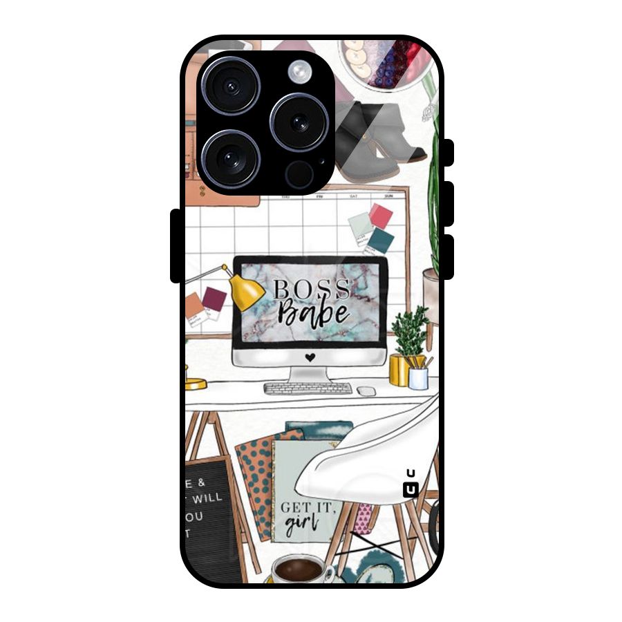 Boss Babe Glass Back Case for iPhone 15 Pro