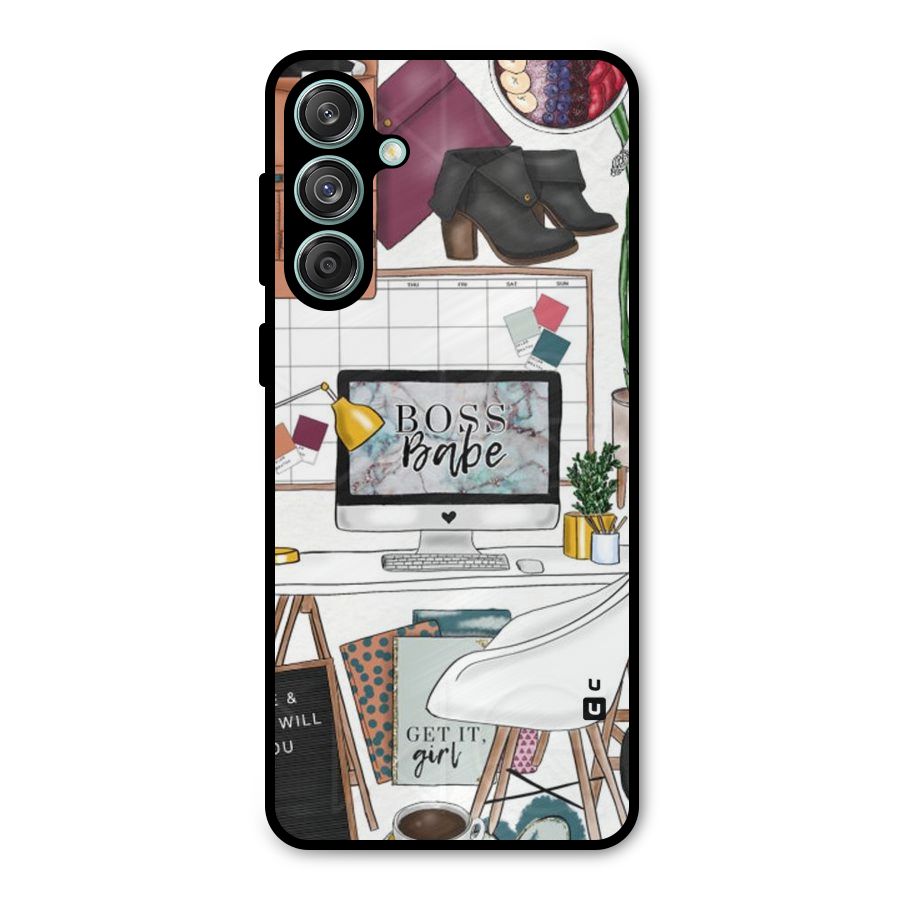 Boss Babe Metal Back Case for Galaxy M55 5G