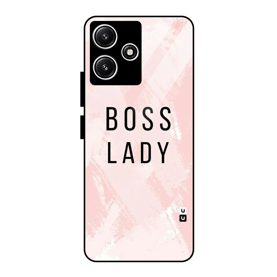 Boss Lady Pink Glass Back Case for Poco M6 Pro