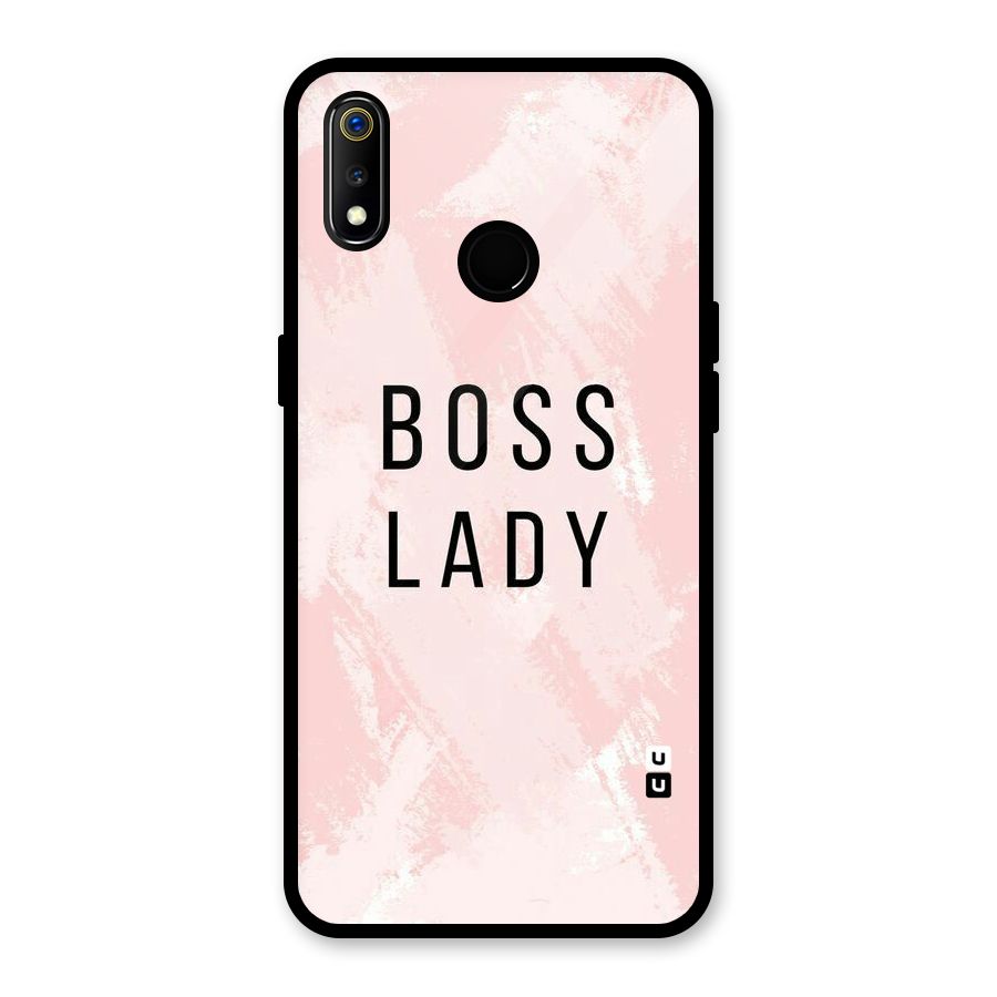 Boss Lady Pink Glass Back Case for Realme 3i