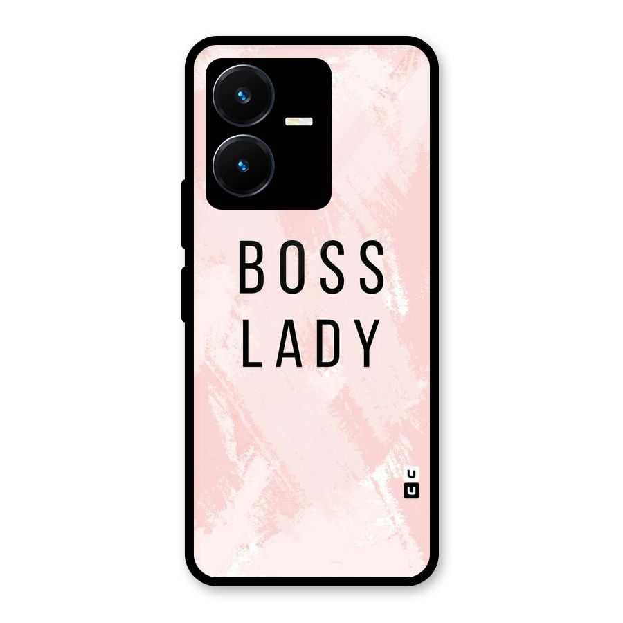 Boss Lady Pink Glass Back Case for Vivo Y22s