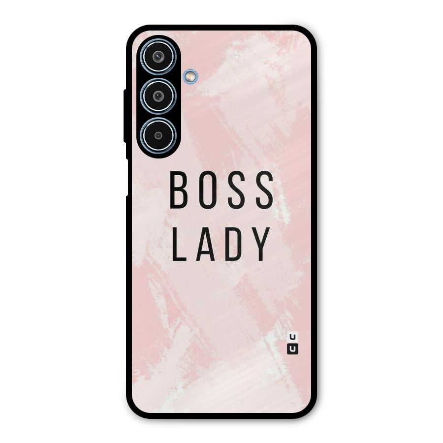 Boss Lady Pink Metal Back Case for Galaxy M35