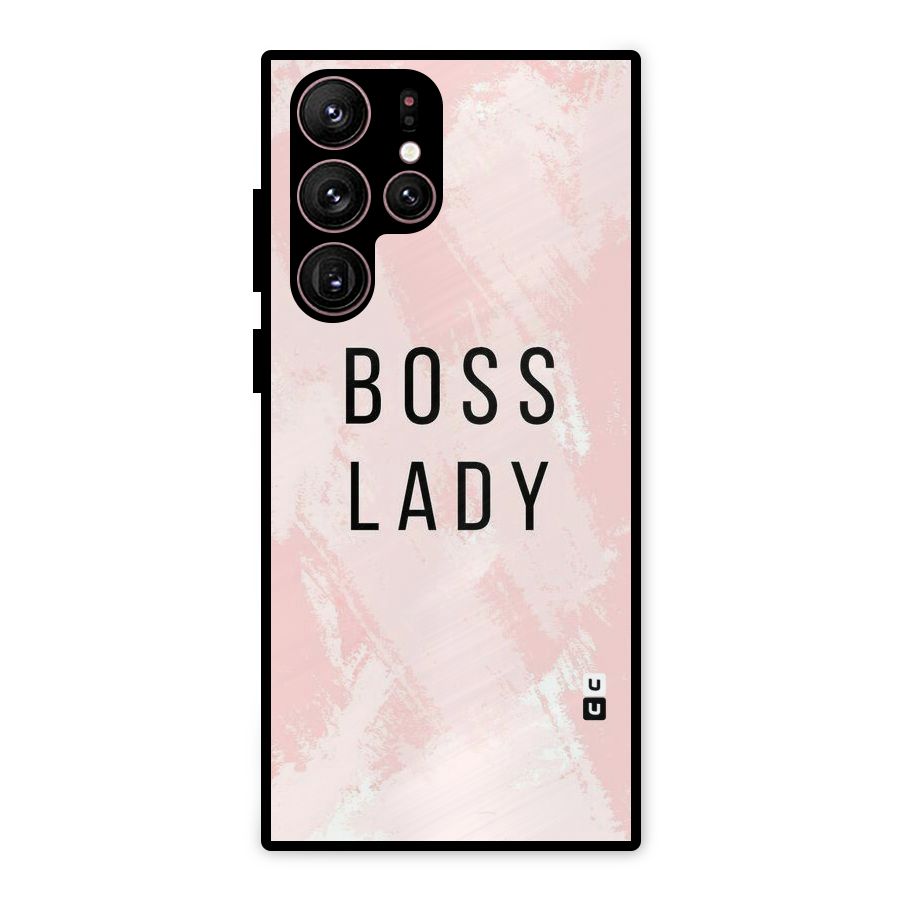 Boss Lady Pink Metal Back Case for Galaxy S22 Ultra 5G