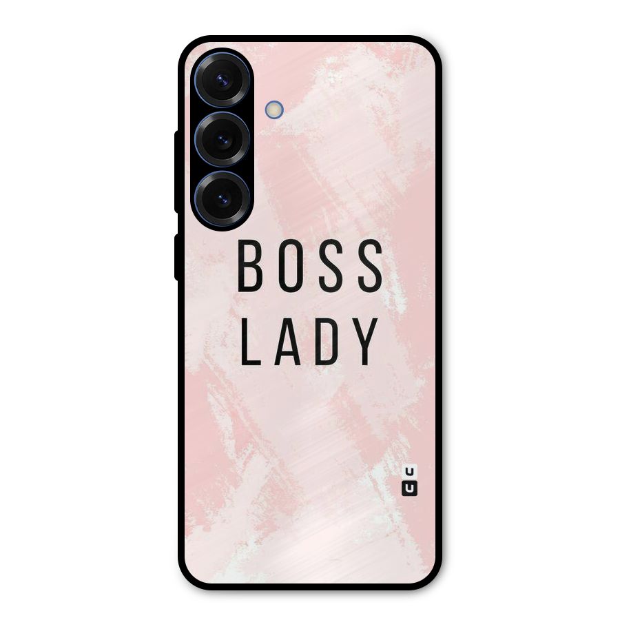 Boss Lady Pink Metal Back Case for Galaxy S25 Plus