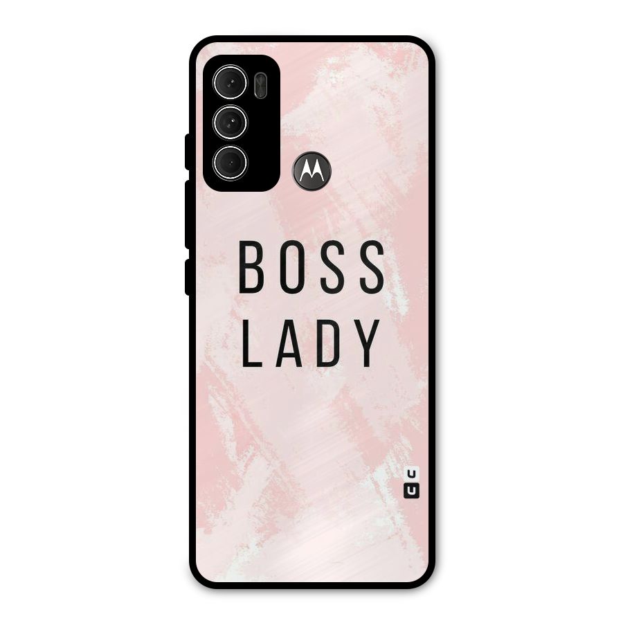 Boss Lady Pink Metal Back Case for Moto G60
