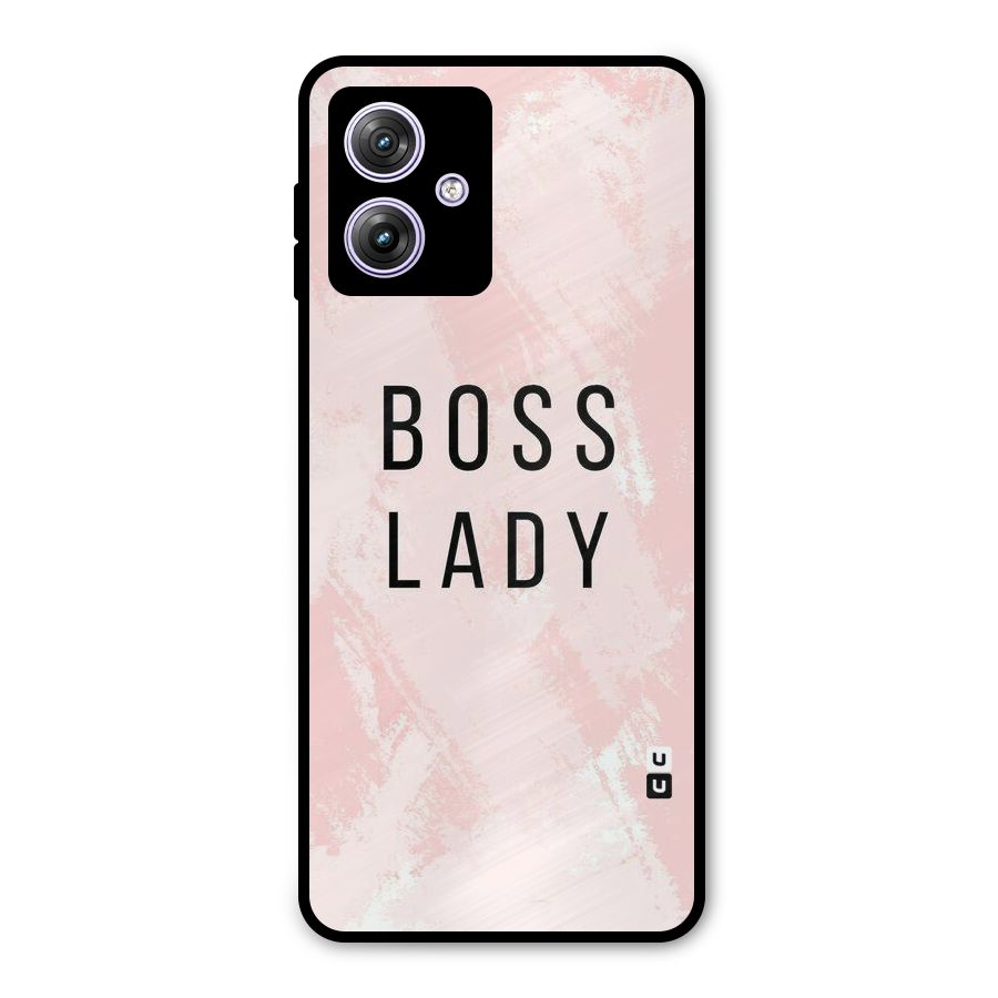 Boss Lady Pink Metal Back Case for Moto G64