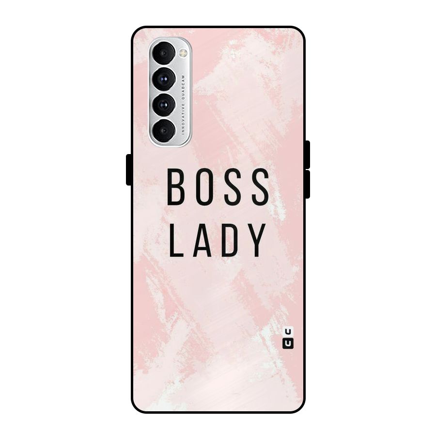Boss Lady Pink Metal Back Case for Oppo Reno4 Pro