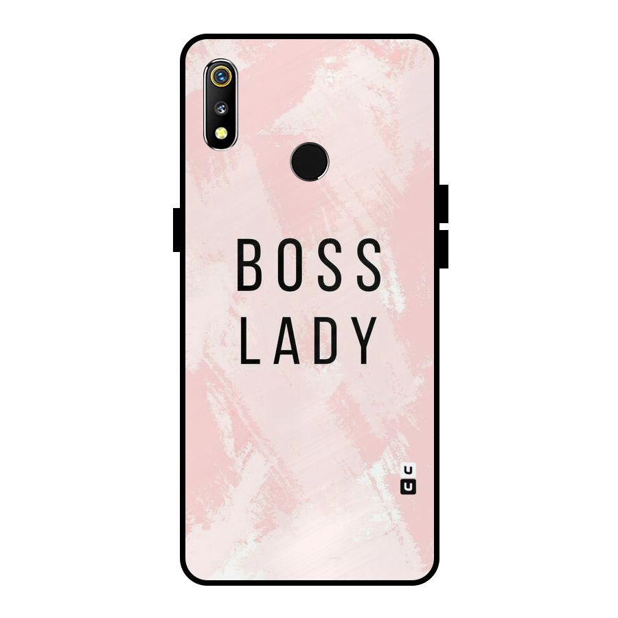 Boss Lady Pink Metal Back Case for Realme 3i