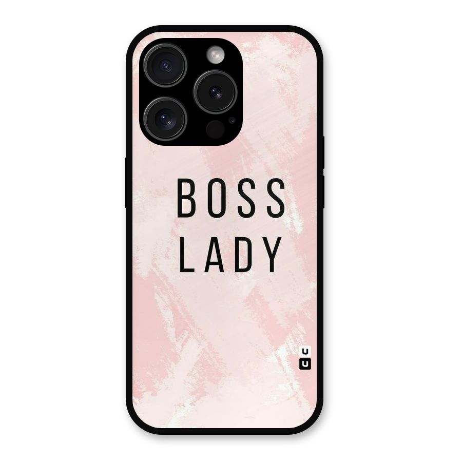 Boss Lady Pink Metal Back Case for iPhone 15 Pro