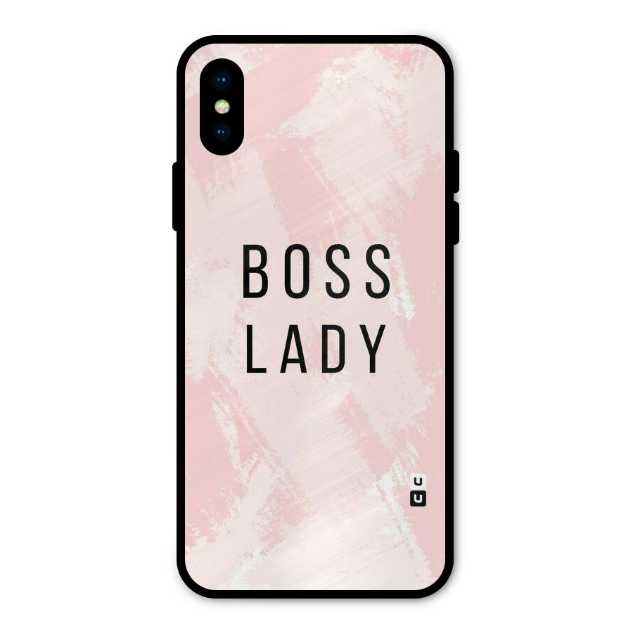 Boss Lady Pink Metal Back Case for iPhone X