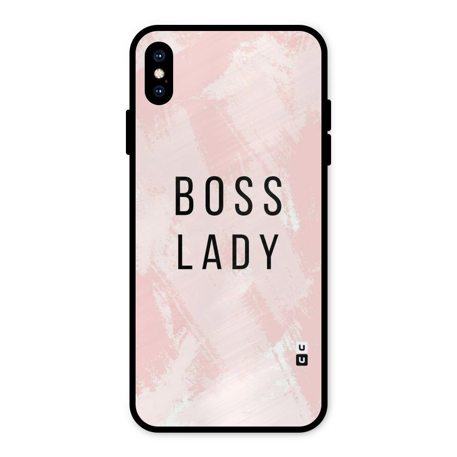 Boss Lady Pink Metal Back Case for iPhone XS Max