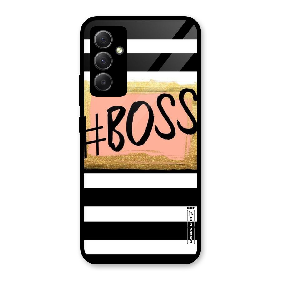 Boss Stripes Glass Back Case for Galaxy A34