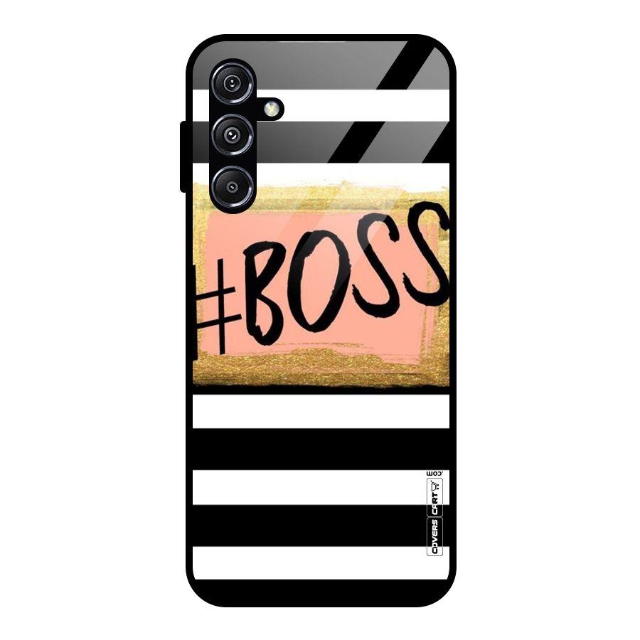 Boss Stripes Glass Back Case for Galaxy M34 5G