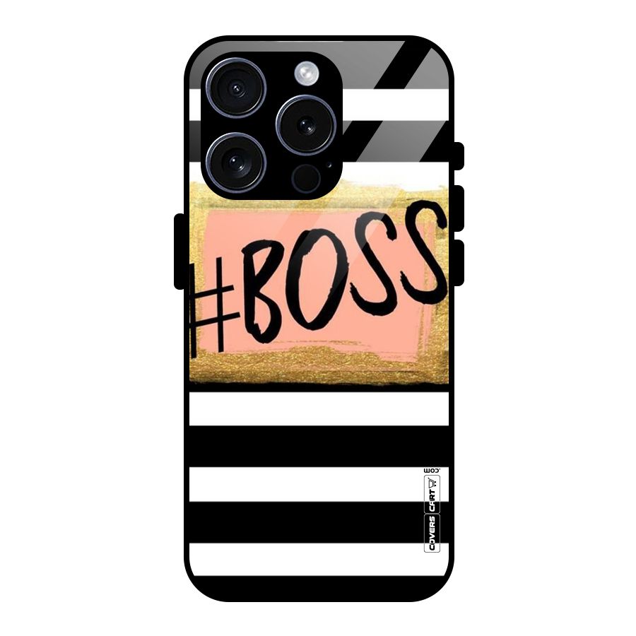 Boss Stripes Glass Back Case for iPhone 15 Pro