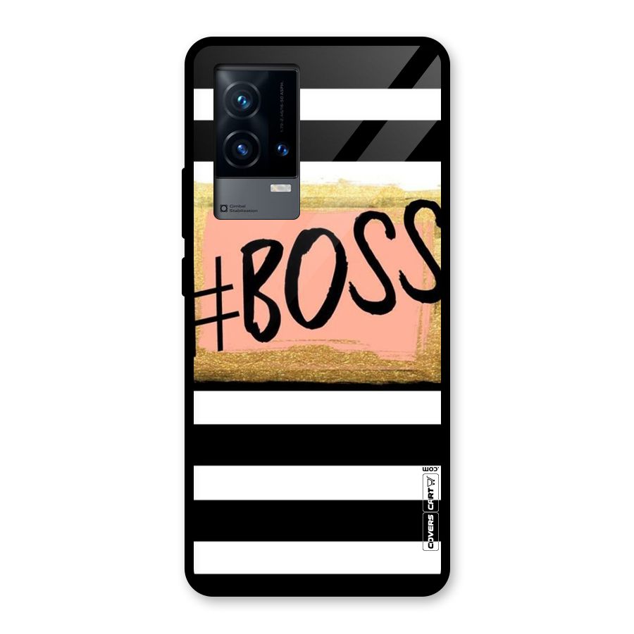 Boss Stripes Glass Back Case for iQOO 9 5G