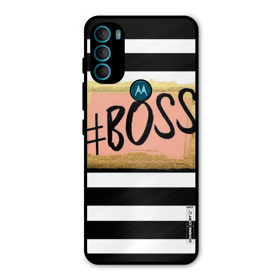 Boss Stripes Metal Back Case for Moto G71 5G