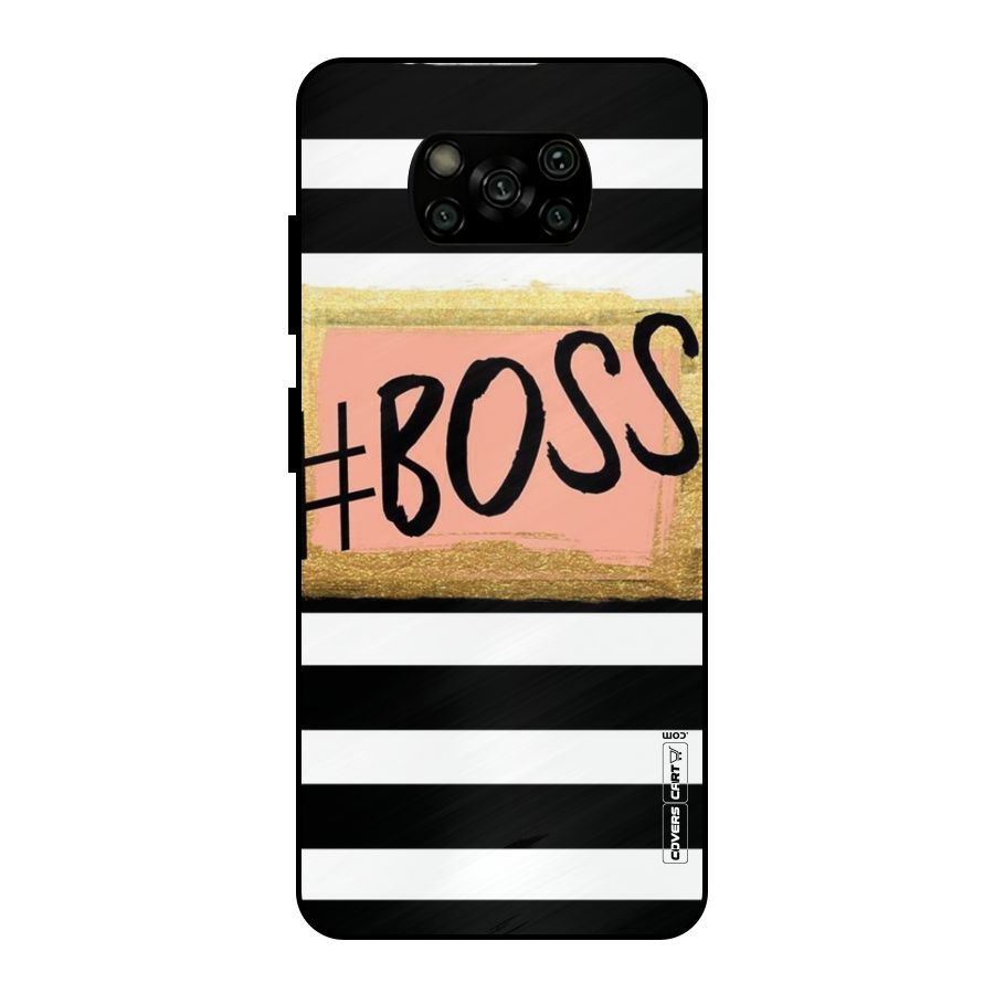 Boss Stripes Metal Back Case for Poco X3