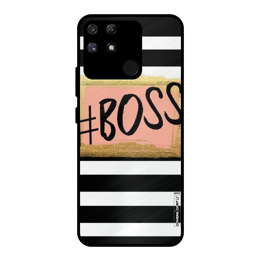 Boss Stripes Metal Back Case for Realme Narzo 50A