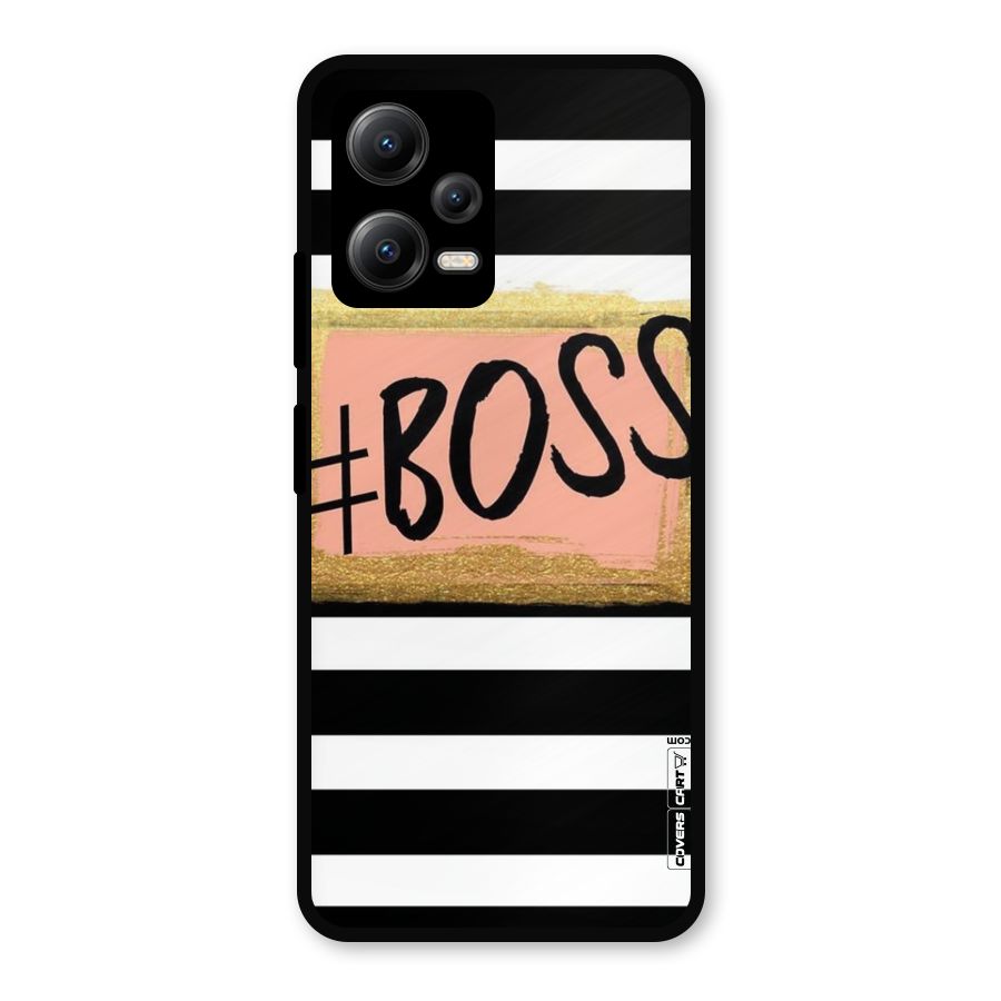 Boss Stripes Metal Back Case for Redmi Note 12 5G