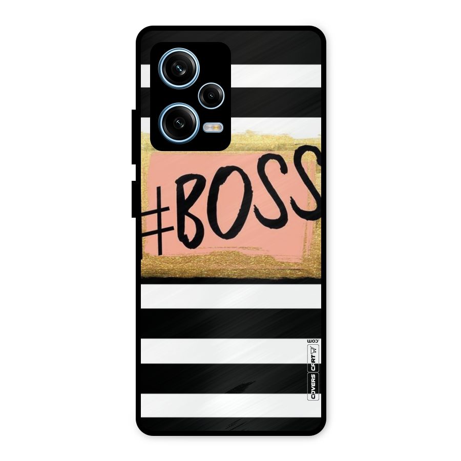 Boss Stripes Metal Back Case for Redmi Note 12 Pro