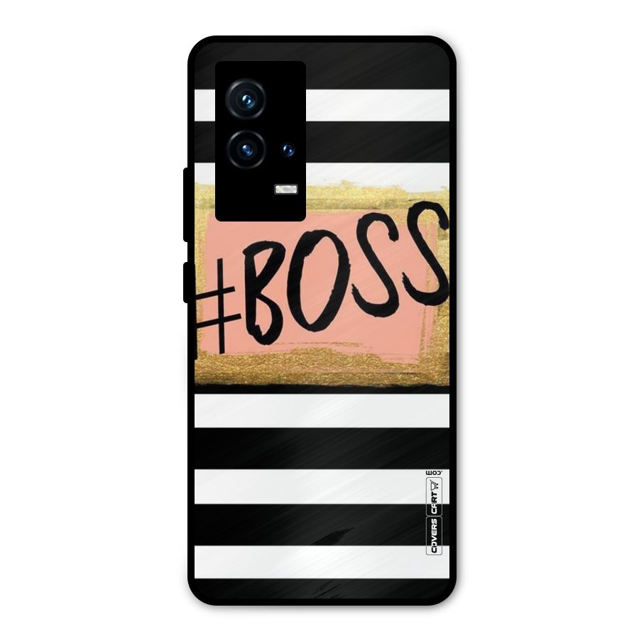 Boss Stripes Metal Back Case for iQOO 9 5G