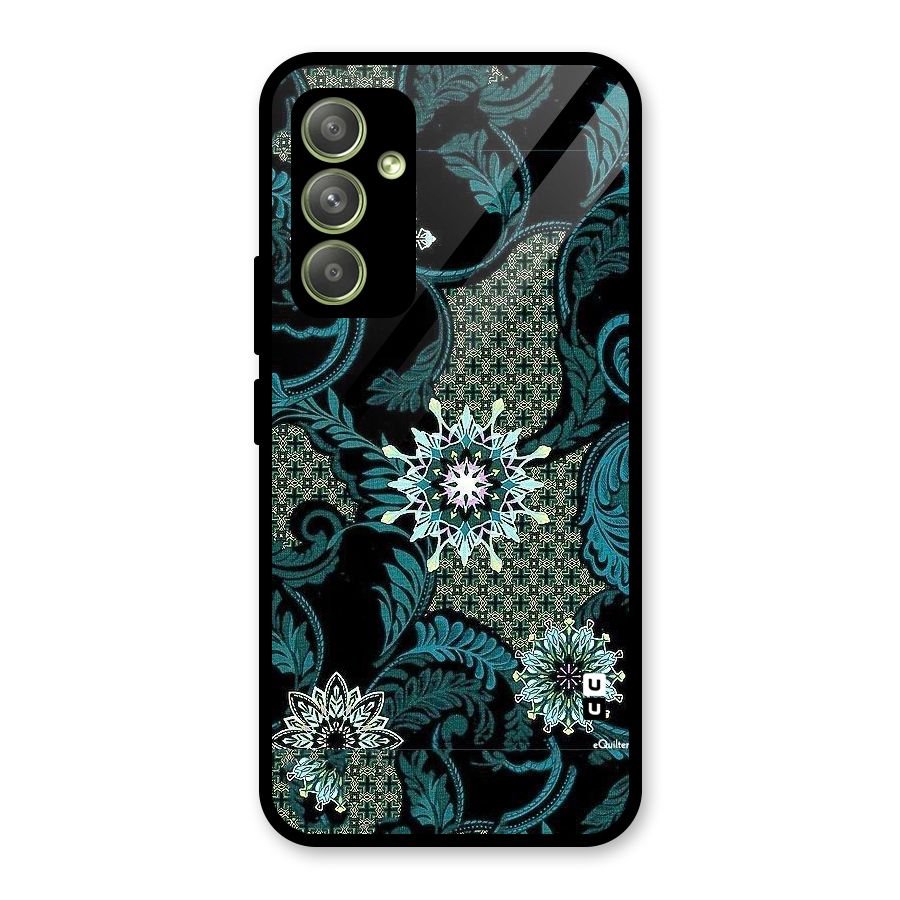 Bottle Green Floral Glass Back Case for Galaxy A54