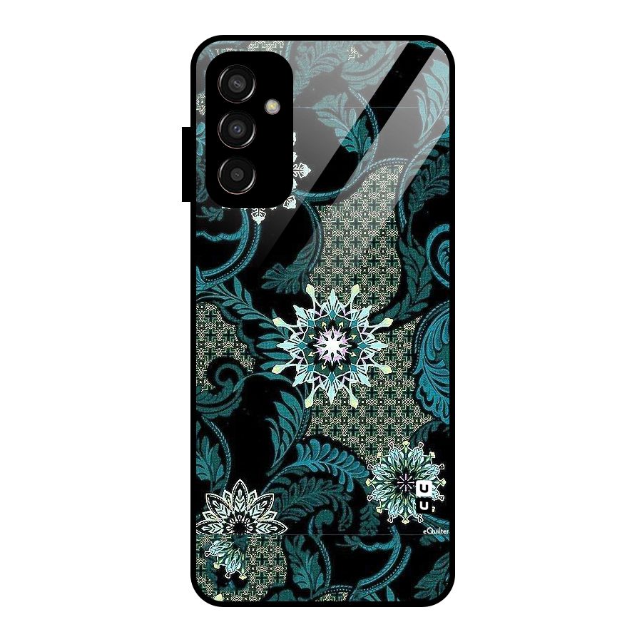 Bottle Green Floral Glass Back Case for Galaxy F13