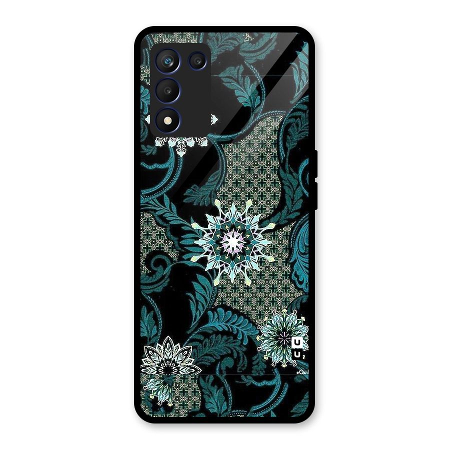 Bottle Green Floral Glass Back Case for Realme 9 5G Speed