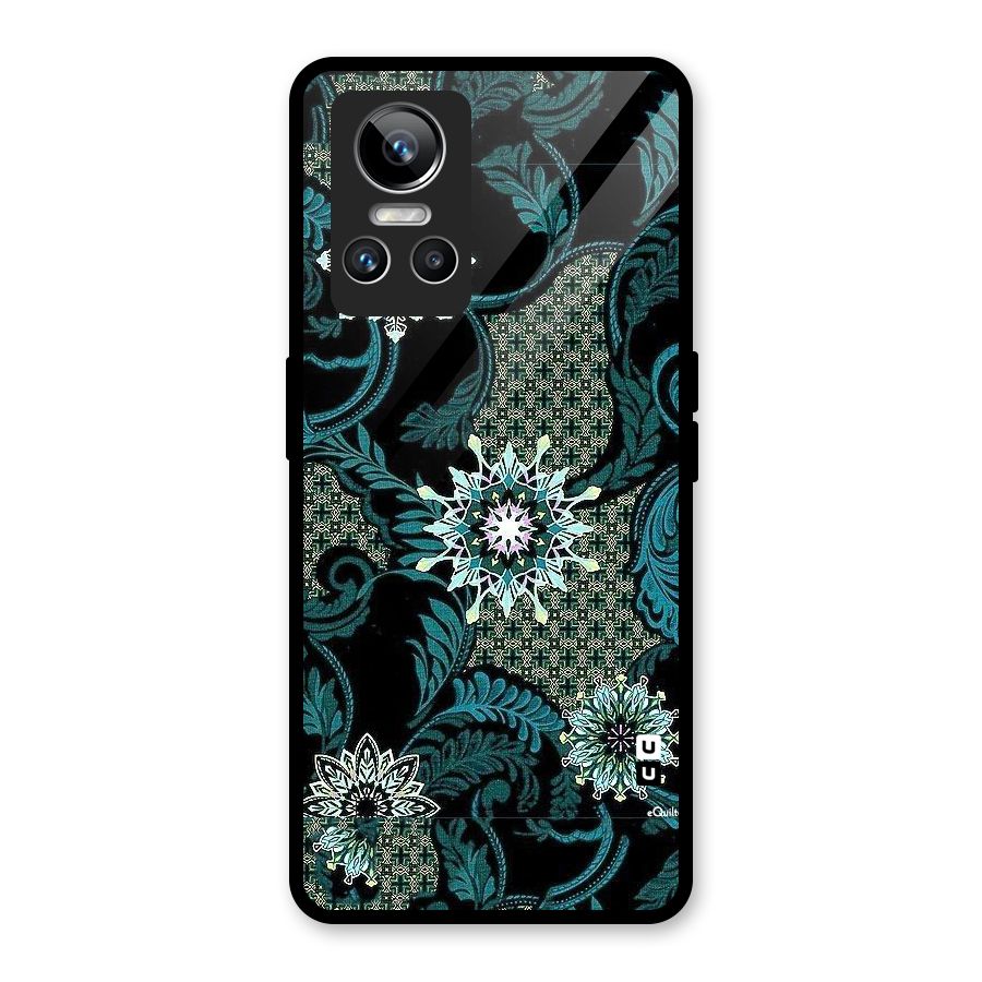 Bottle Green Floral Glass Back Case for Realme GT Neo 3