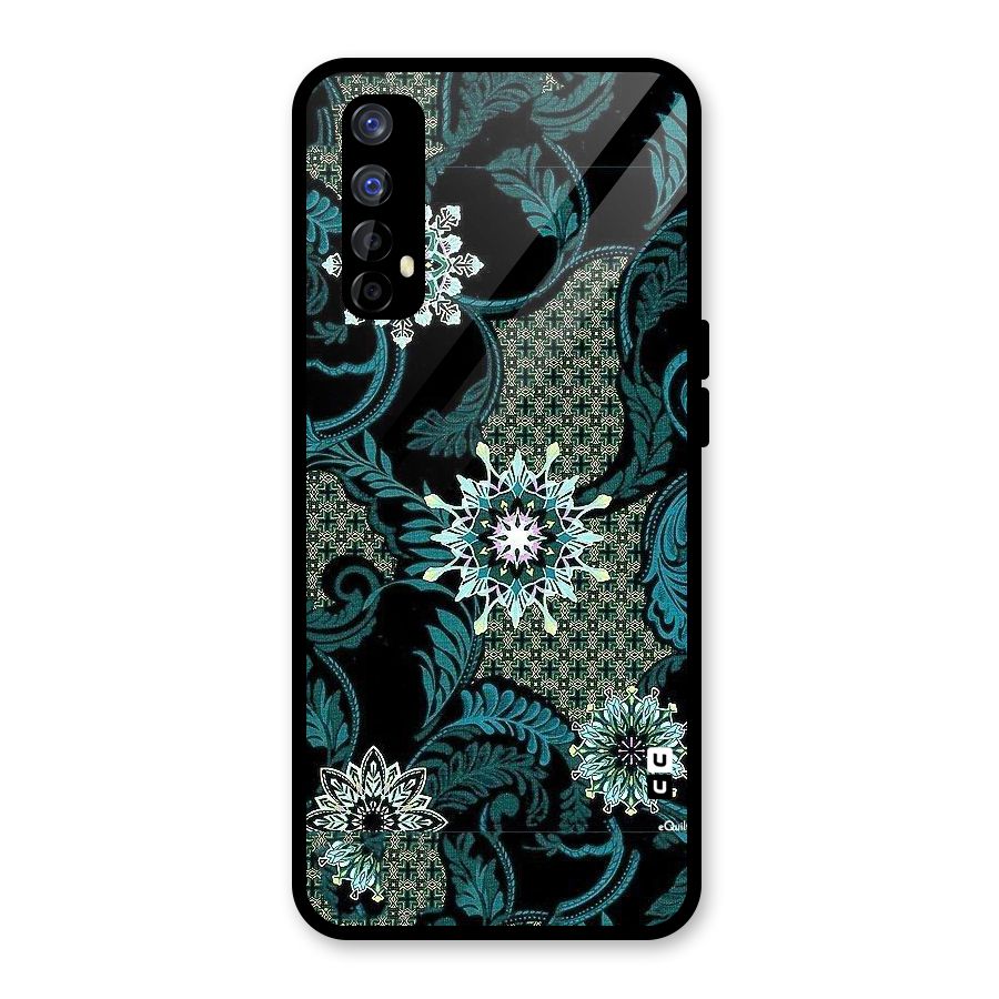 Bottle Green Floral Glass Back Case for Realme Narzo 20 Pro