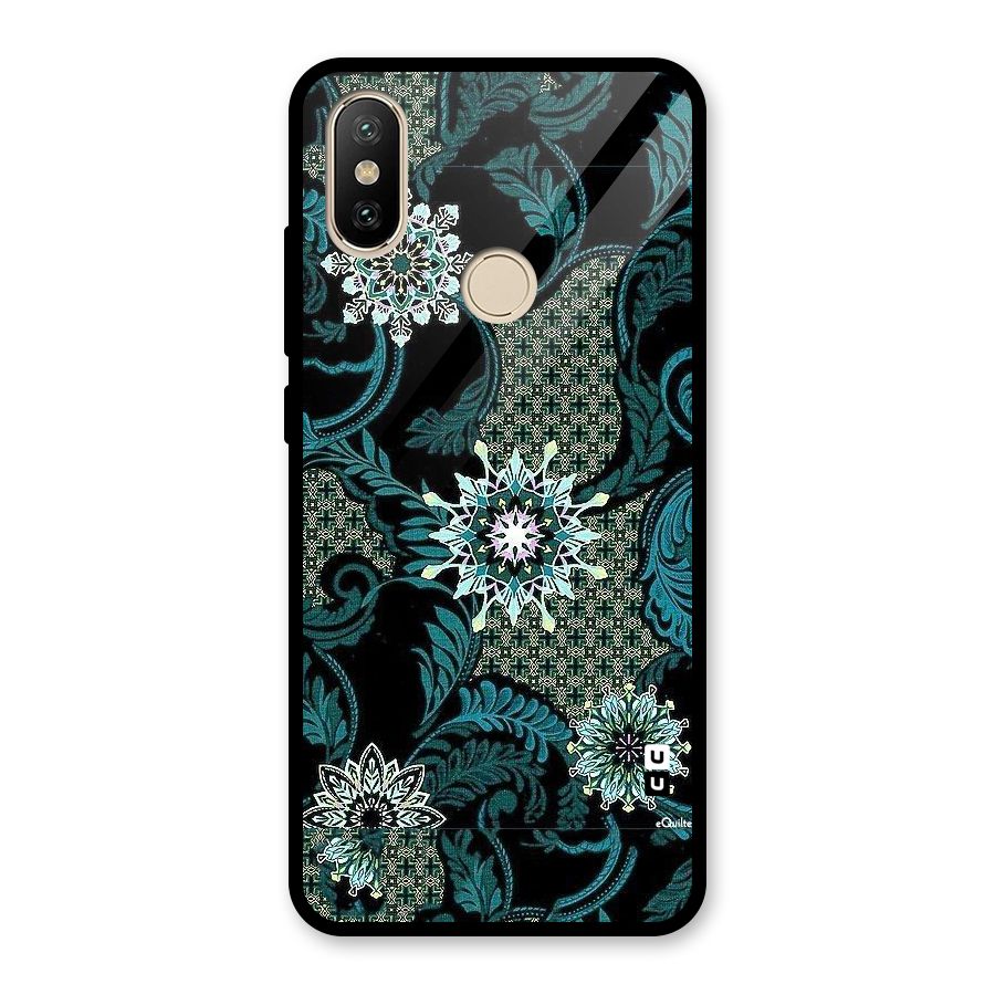 Bottle Green Floral Glass Back Case for Redmi A2