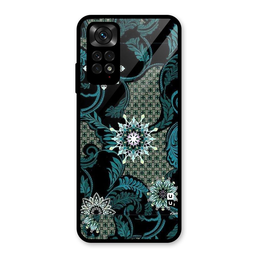 Bottle Green Floral Glass Back Case for Redmi Note 11S
