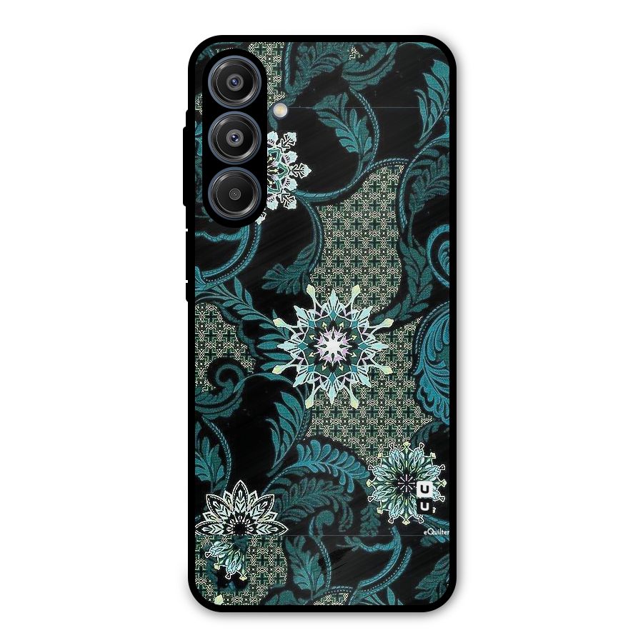 Bottle Green Floral Metal Back Case for Galaxy A16 5G