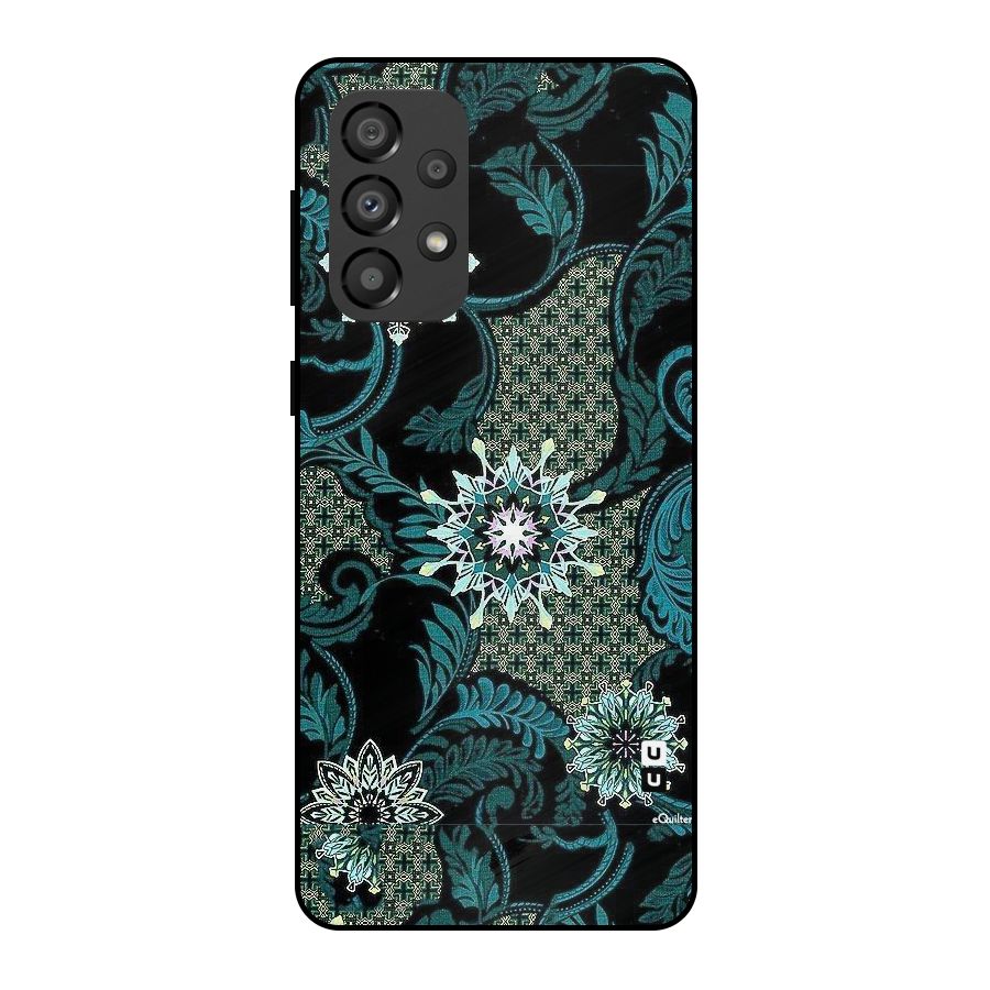 Bottle Green Floral Metal Back Case for Galaxy A33 5G