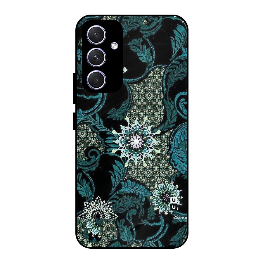 Bottle Green Floral Metal Back Case for Galaxy A54