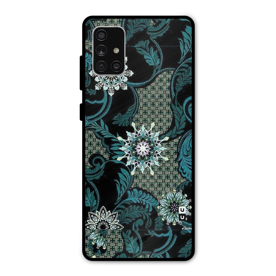 Bottle Green Floral Metal Back Case for Galaxy A71