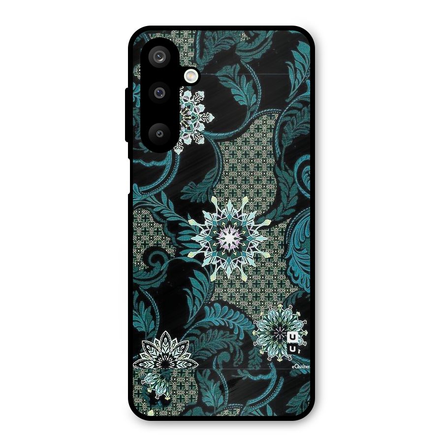 Bottle Green Floral Metal Back Case for Galaxy M16